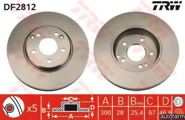 Disc frana MERCEDES-BENZ E-CLASS combi S210 TRW DF2812