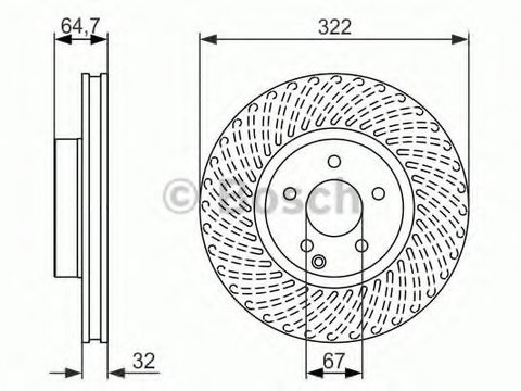 Disc frana MERCEDES-BENZ E-CLASS (W212) (2009 - 2016) BOSCH 0 986 479 652