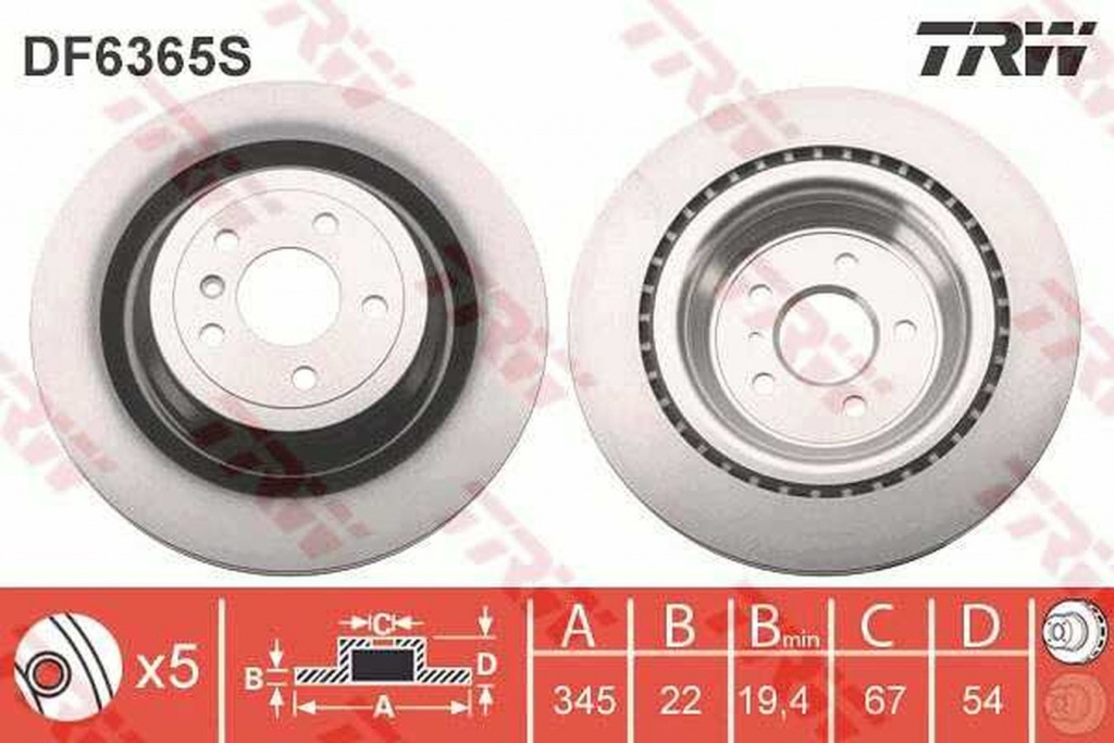 Disc frana MERCEDES-BENZ GLS X166 TRW DF6365S