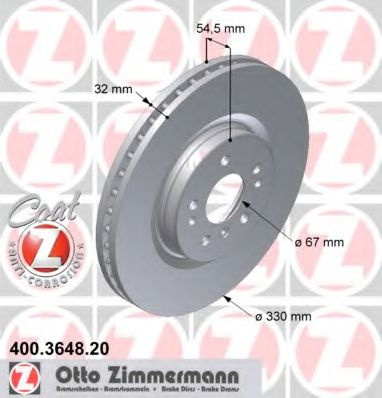 Disc frana MERCEDES-BENZ M-CLASS (W164) (2005 - 2016) ZIMMERMANN 400.3648.20