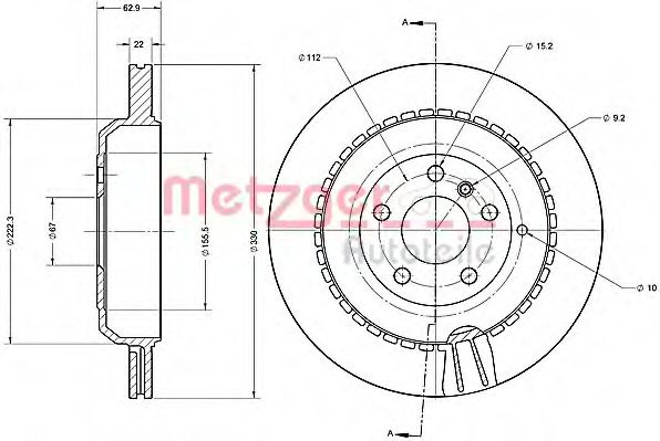 Disc frana MERCEDES-BENZ M-CLASS (W164) (2005 - 20