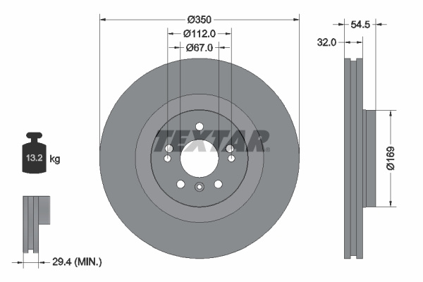 Disc frana # Mercedes-benz R-class 2010 2011 2012 2013 2014 2015 2016 2017 2018 2019 2020 2021 2022 2023 2024 2025 # 92150705 # TEXTAR