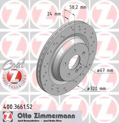 Disc frana MERCEDES-BENZ S-CLASS limuzina (W221), MERCEDES-BENZ S-CLASS cupe (C216) - ZIMMERMANN 400.3661.52