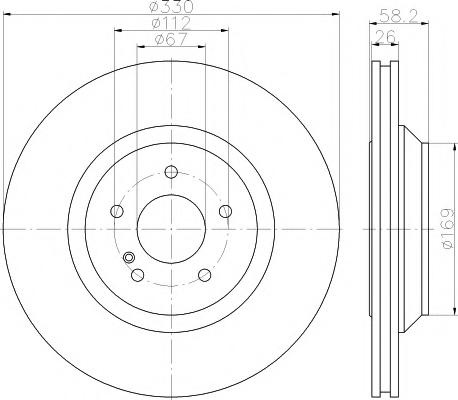 Disc frana MERCEDES-BENZ S-CLASS limuzina (W221), MERCEDES-BENZ S-CLASS cupe (C216) - HELLA PAGID 8DD 355 116-281