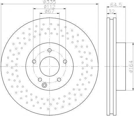 Disc frana MERCEDES-BENZ S-CLASS limuzina (W221), MERCEDES-BENZ S-CLASS cupe (C216) - HELLA PAGID 8DD 355 115-011