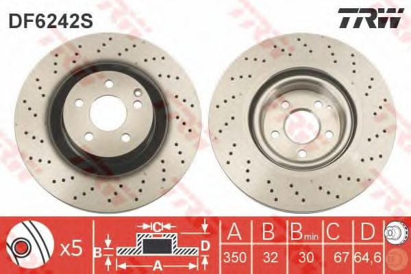 Disc frana MERCEDES-BENZ SL (R230) (2001 - 2012) T