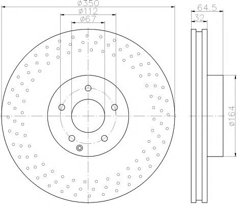 Disc frana MERCEDES-BENZ SL (R230), MERCEDES-BENZ E-CLASS limuzina (W211), MERCEDES-BENZ S-CLASS limuzina (W221) - HELLA PAGID 8DD 355 115-401