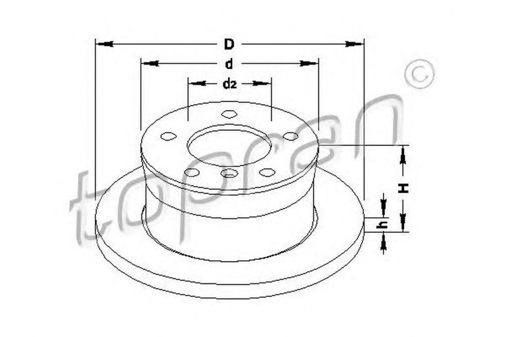Disc frana MERCEDES-BENZ SPRINTER 3-t platou sasiu 903 TOPRAN 107689