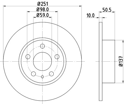 Disc frana MERCEDES M-CLASS (W163) (1998 - 2005) KRIEGER 0950004236 piesa NOUA