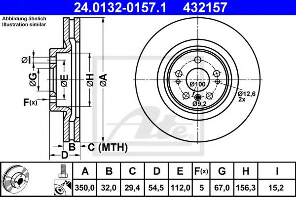 Disc frana MERCEDES M-CLASS (W164) (2005 - 2011) ATE 24.0132-0157.1 piesa NOUA