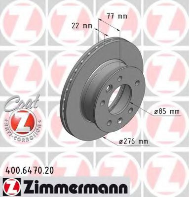 Disc frana MERCEDES VARIO caroserie inchisa/combi (1996 - 2016) ZIMMERMANN 400.6470.20