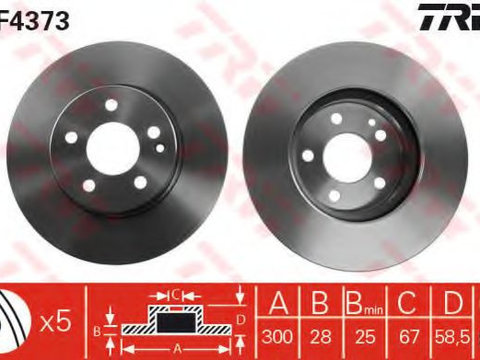 Disc frana MERCEDES VITO Tourer (W447) (2014 - 2016) TRW DF4373