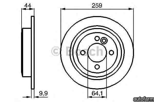 Disc frana MINI MINI Cabriolet R52 BOSCH 0 986 478 601