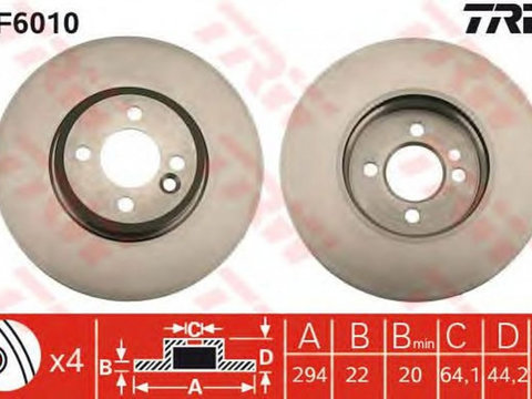 Disc frana MINI MINI cupe R58 TRW DF6010 PieseDeTop