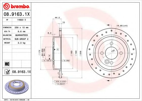 Disc frana MINI MINI (R50, R53) (2001 - 2006) BREM