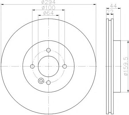 Disc frana MINI MINI (R50, R53), MINI MINI Cabriolet (R52), MINI MINI CLUBMAN combi (R55) - HELLA PAGID 8DD 355 115-871