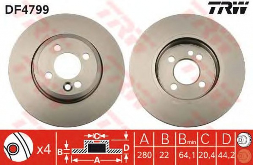 Disc frana MINI MINI Roadster R59 TRW DF4799