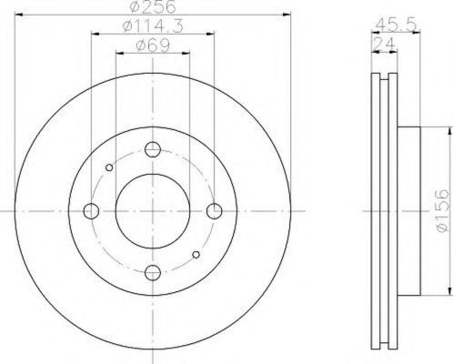 Disc frana MITSUBISHI CARISMA limuzina DA HELLA 8DD355105451