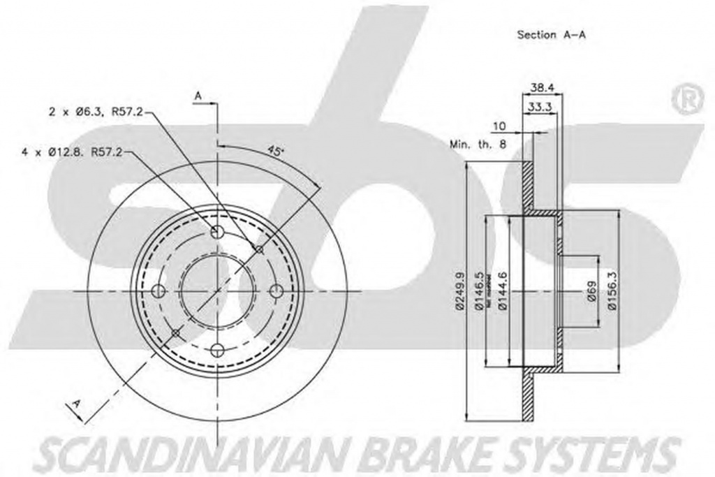 Disc frana MITSUBISHI COLT VI Z3 A Z2 A sbs 1815313036