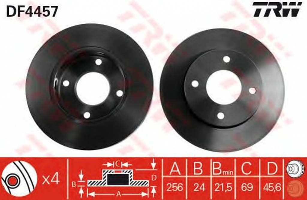 Disc frana MITSUBISHI COLT VI Z3 A Z2 A TRW DF4457