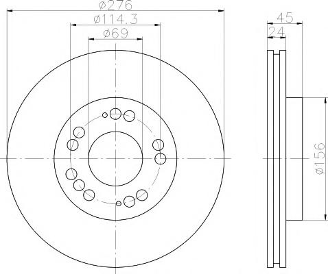 Disc frana MITSUBISHI ECLIPSE (D2_A) - HELLA PAGID 8DD 355 108-741