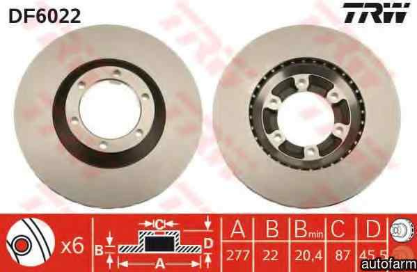 Disc frana MITSUBISHI GALLOPER JK-01 TRW DF6022