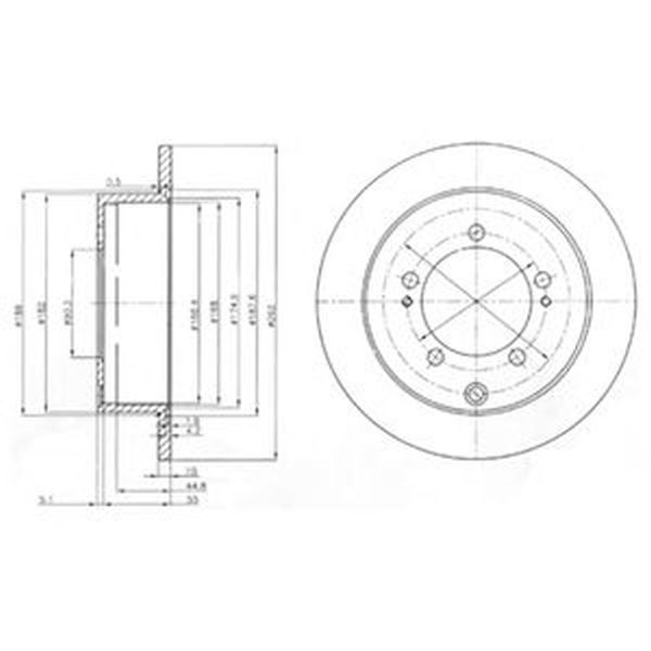 Disc frana MITSUBISHI LANCER limuzina CS A CT0 DELPHI BG4037