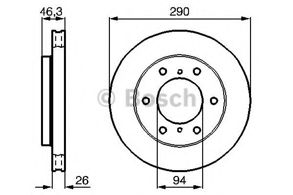 Disc frana MITSUBISHI PAJERO/SHOGUN III (V7_W, V6_W) (1999 - 2007) BOSCH 0 986 478 990