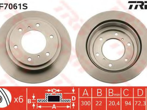 Disc frana MITSUBISHI PAJERO/SHOGUN (V90, V80, V8_V) (2006 - 2020) TRW DF7061S