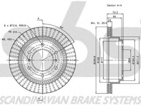 Disc frana MITSUBISHI PAJERO SPORT K90 SBS 1815203041