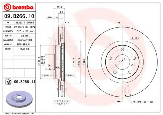 Disc frana NISSAN MURANO (Z50) (2003 - 2016) BREMB