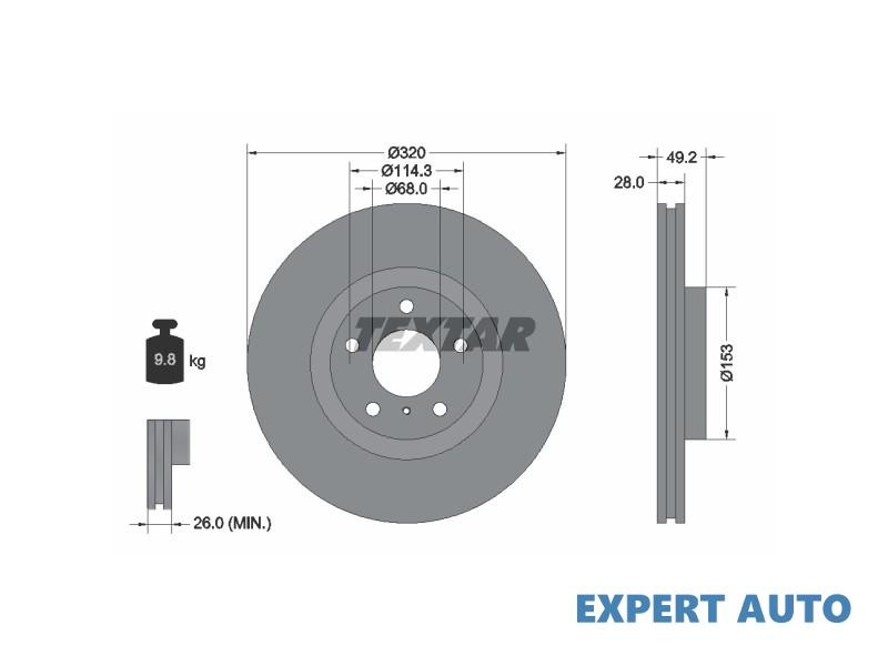 Disc frana Nissan MURANO (Z51) 2007-2016 #8 0986479R22