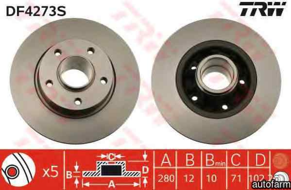 Disc frana NISSAN PRIMASTAR caroserie X83 TRW DF42