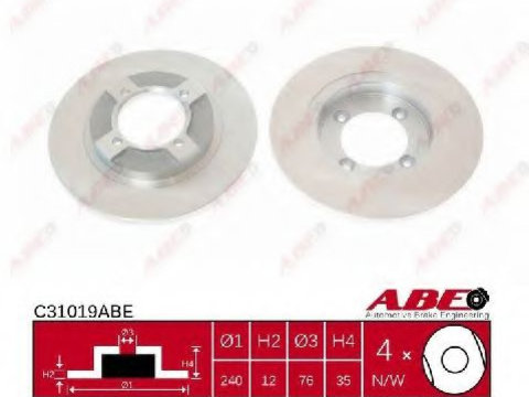 Disc frana NISSAN SUNNY   cupe (B11) (1982 - 1990) ABE C31019ABE