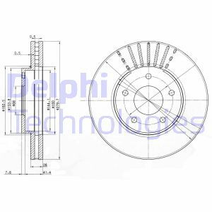 Disc frana # Nissan X-trail 2001 2002 2003 2004 2005 2006 2007 2008 2009 2010 2011 2012 2013 # BG3816 # DELPHI