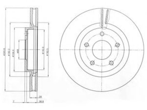 Disc frana NISSAN X-TRAIL (T31) (2007 - 2013) DELPHI BG4109C