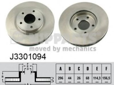 Disc frana NISSAN X-TRAIL (T31) (2007 - 2013) NIPPARTS J3301094