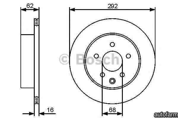 Disc frana NISSAN X-TRAIL T31 BOSCH 0 986 479 C12