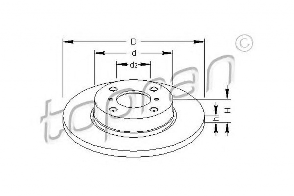 Disc frana OPEL AGILA A H00 TOPRAN 207985