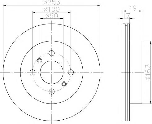 Disc frana OPEL AGILA (A) (H00), VAUXHALL AGILA Mk I (A), SUZUKI WAGON R+ (MM) - MINTEX MDC1672