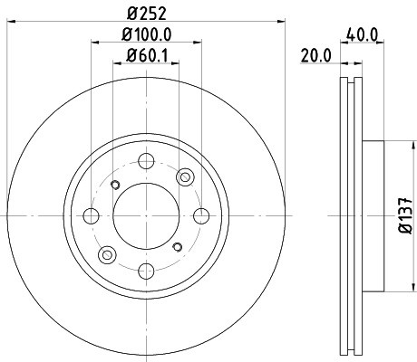 Disc frana OPEL AGILA (B) (H08) (2008 - 2016) KRIEGER 0950004187 piesa NOUA