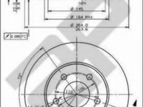 Disc frana OPEL ASTRA G hatchback (F48_, F08_), OPEL ASTRA G combi (F35_), OPEL ASTRA G limuzina (F69_) - METZGER 15373