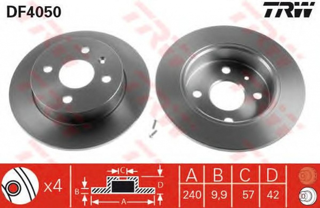 Disc frana OPEL ASTRA G hatchback F48 F08 TRW DF4050