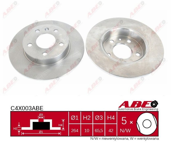 Disc frana OPEL ASTRA H GTC L08 Producator ABE C4X003ABE