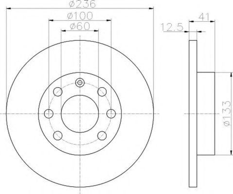Disc frana OPEL CORSA A hatchback 93 94 98 99 HELLA 8DD355100431