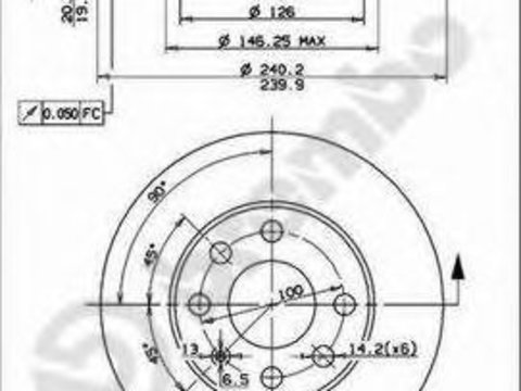 Disc frana OPEL CORSA C (F08, F68) (2000 - 2009) BREMBO 09.8635.75 piesa NOUA