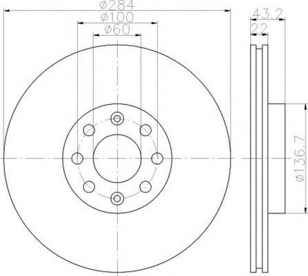 Disc frana OPEL CORSA E Van HELLA 8DD355112601