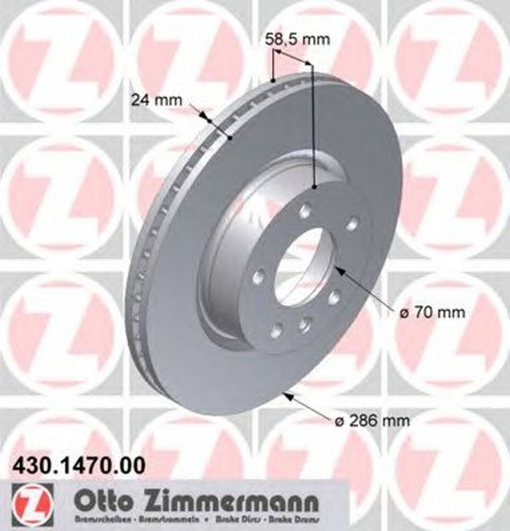 Disc frana OPEL OMEGA B combi 21 22 23 ZIMMERMANN 430147000
