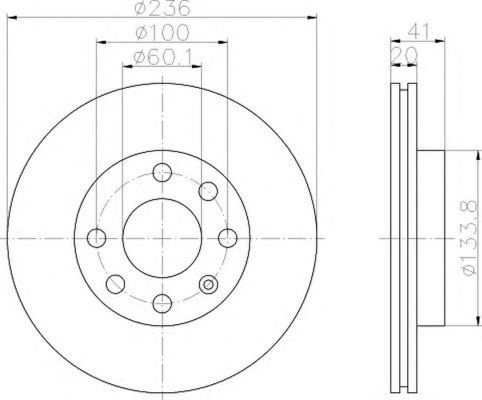 Disc frana OPEL TIGRA 95 HELLA 8DD355100821