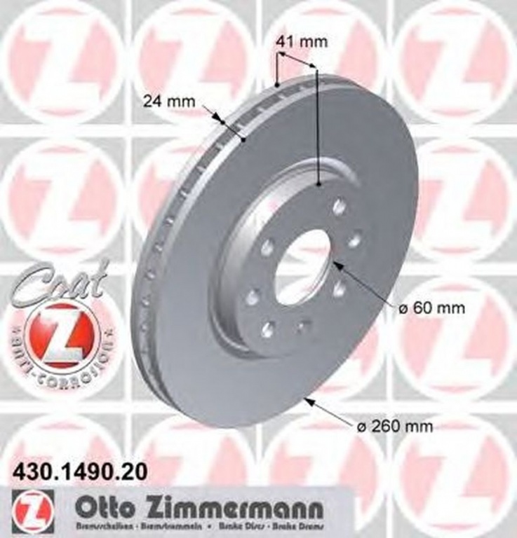 Disc frana OPEL TIGRA TwinTop ZIMMERMANN 430149020